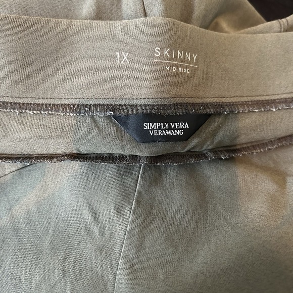 Simply Vera Wang Ankle Pants Womens Sz 1X Olive Green Pull On Stretch - Picture 8 of 11
